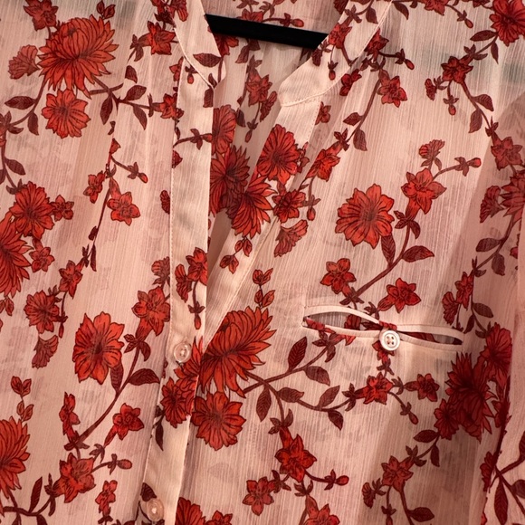 Kut from the Kloth‎ Red Floral Button Down Shirt - Picture 4 of 5